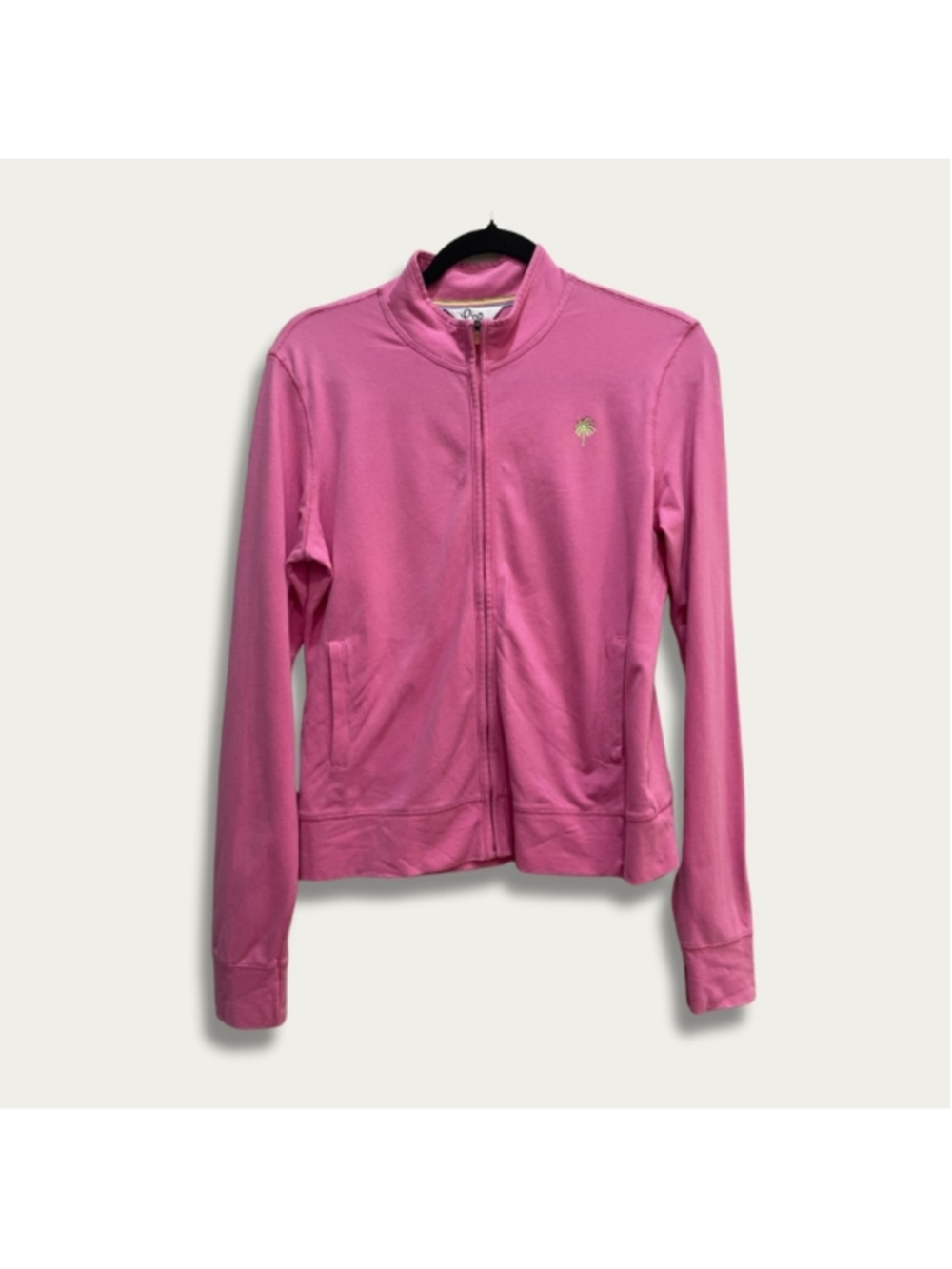Lilly Pulitzer Full Zip Jacket Stand Up Collar M Pink Preppy Tennis Athletic